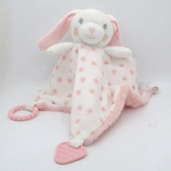 Dream Gro Pink Bunny Lovey Blanket Teether Toy Plush 14x14"     20c - Picture 1 of 5